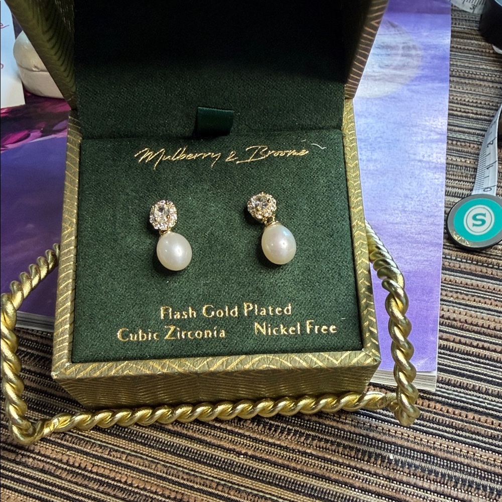 Gold Plated Pearl Earrings